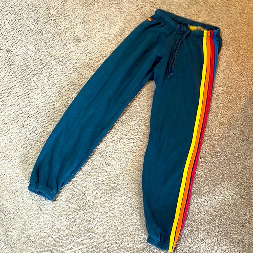 Aviator Nation sweatpants, Size XS, Navy with stripes